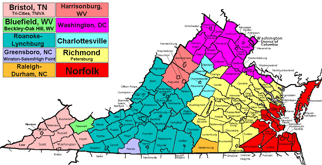 Virginia DMA Map